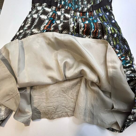 Etcetera sleevless silk and wool blend multi colored pleated dress size 10 - Picture 6 of 11